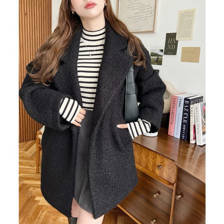 フェイクリングウールルーズシルエットテーラードジャケット | moment+ | 詳細画像24 