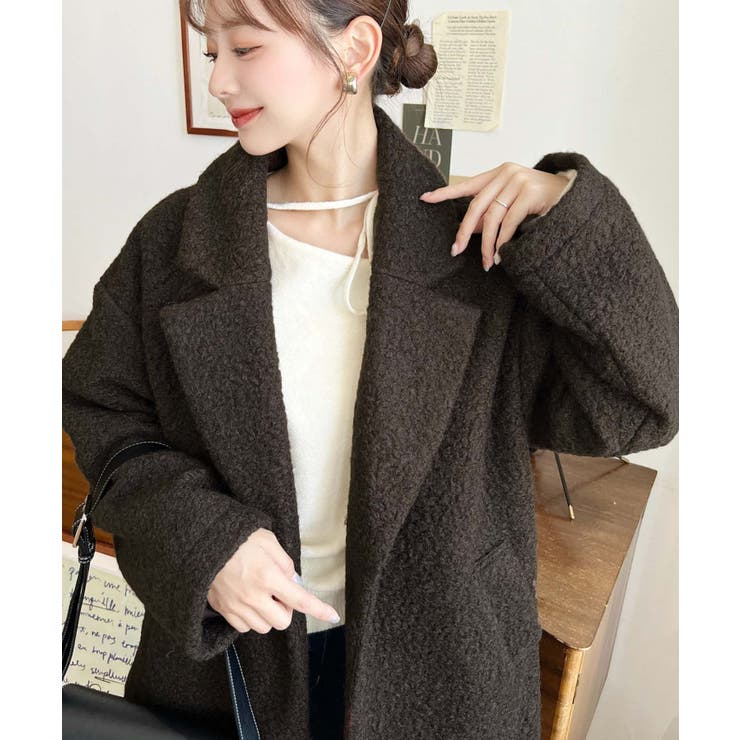 フェイクリングウールルーズシルエットテーラードジャケット | moment+ | 詳細画像26 