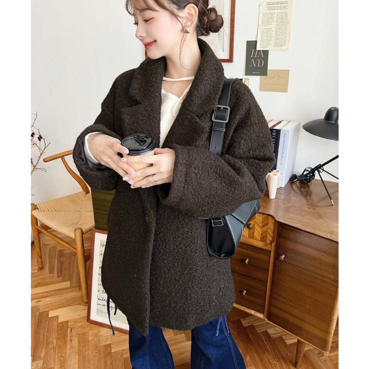 フェイクリングウールルーズシルエットテーラードジャケット | moment+ | 詳細画像29 