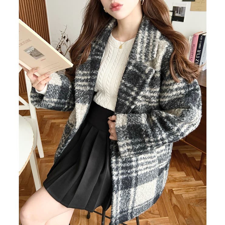 ブラック系その他 | フェイクリングウールルーズシルエットテーラードジャケット | moment+