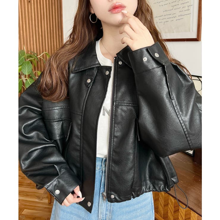 ヴィンテージ　レザージャケット　短丈　ダブル　2way　ブルゾン　ラムレザー ヴィンテージ レザージャケット 短丈 ダブル 2way ブルゾン