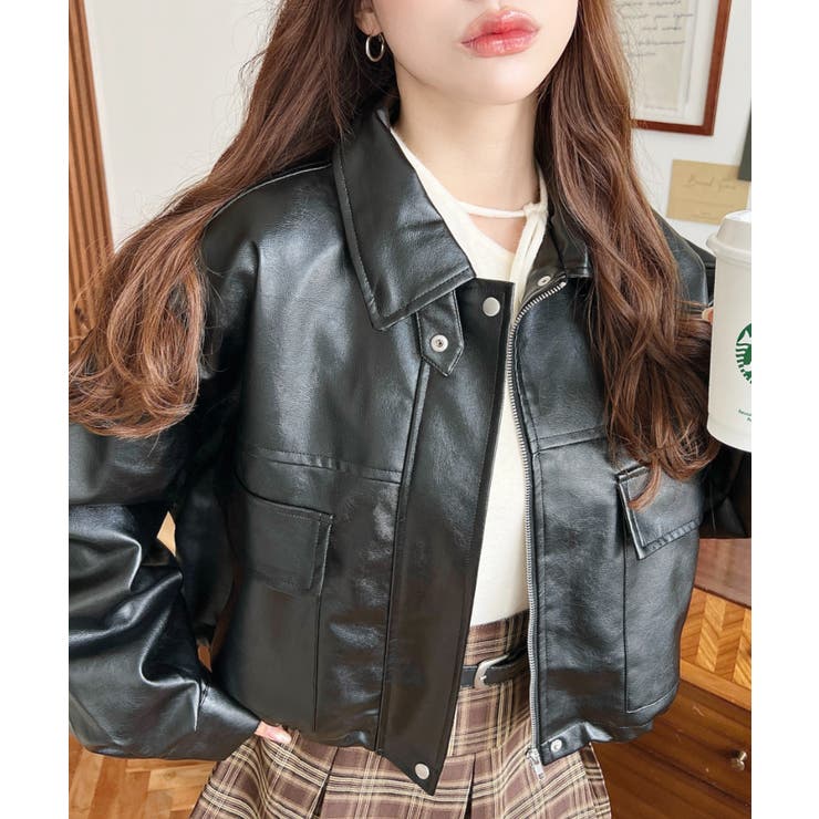 LOHEN ビックカラー2wayエコレザーブルゾン 新品】 LOHEN / ローヘン | ビックカラー 2way エコレザー