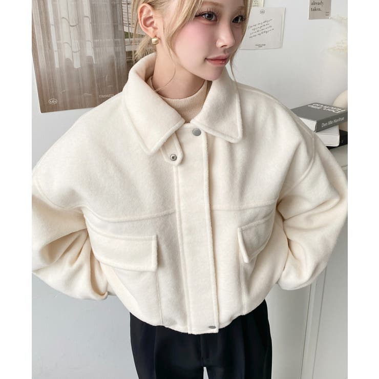 フェイクウールモッサ2WAYアレンジカラーショートブルゾン | moment+ | 詳細画像10 