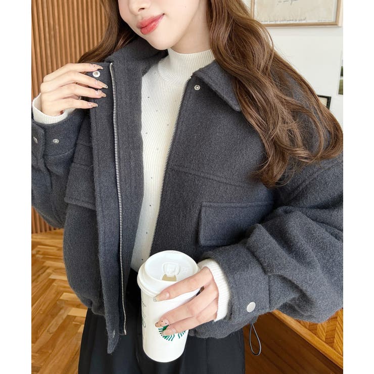 フェイクウールモッサ2WAYアレンジカラーショートブルゾン | moment+ | 詳細画像19 