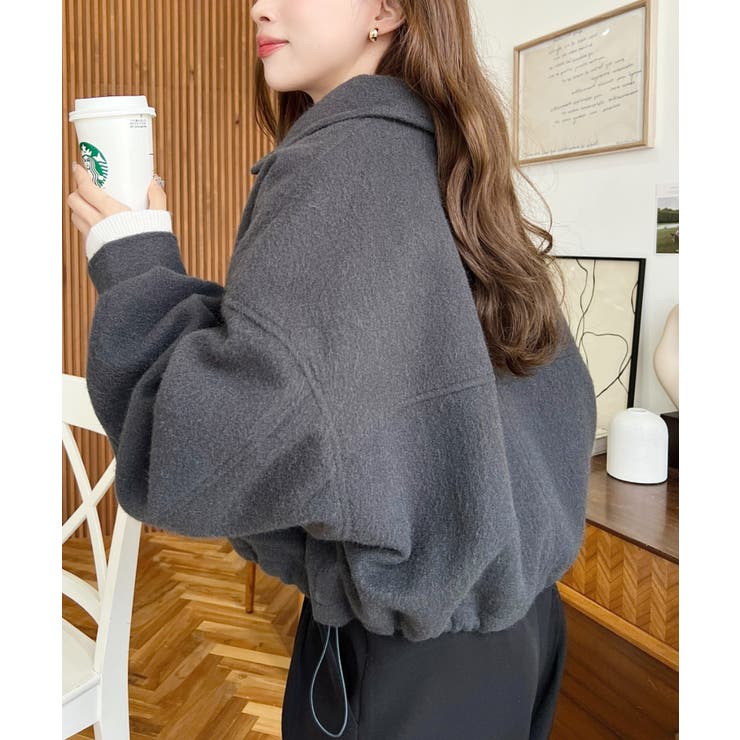 フェイクウールモッサ2WAYアレンジカラーショートブルゾン | moment+ | 詳細画像20 