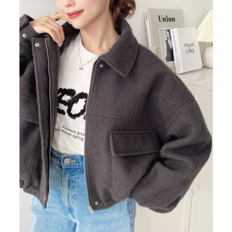 フェイクウールモッサ2WAYアレンジカラーショートブルゾン | moment+ | 詳細画像21 