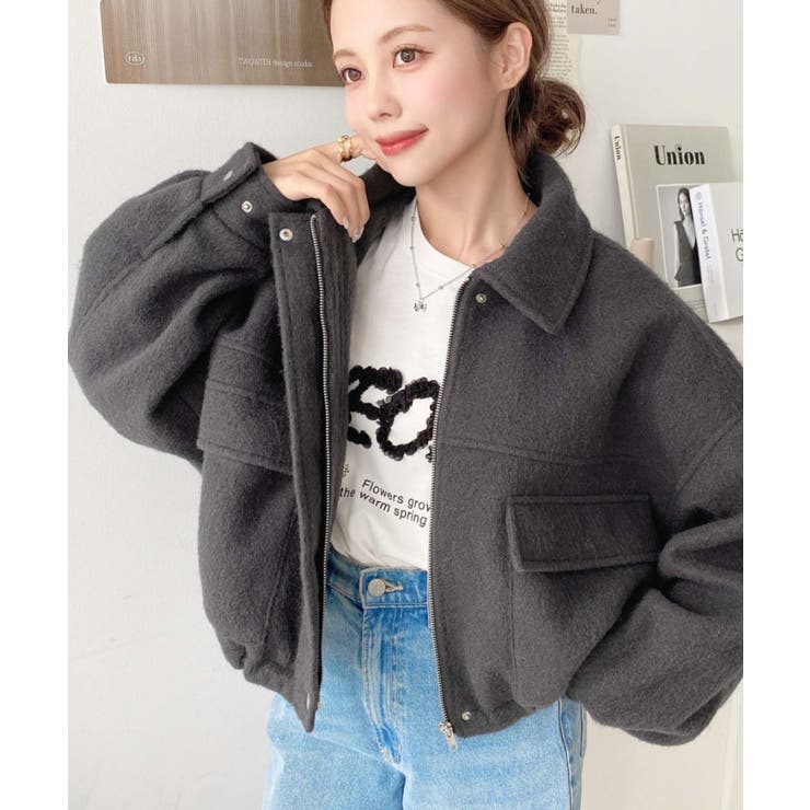 フェイクウールモッサ2WAYアレンジカラーショートブルゾン | moment+ | 詳細画像22 