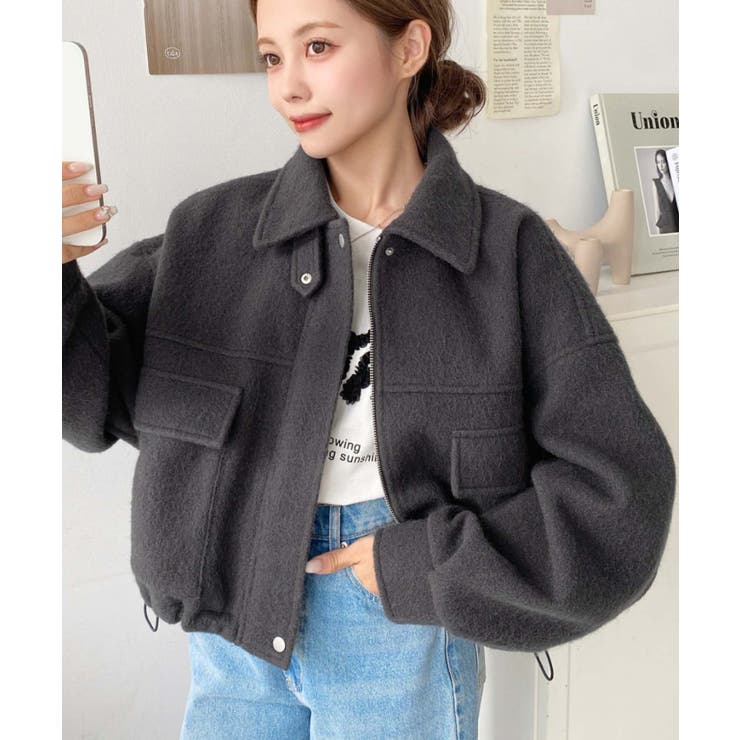 フェイクウールモッサ2WAYアレンジカラーショートブルゾン | moment+ | 詳細画像23 