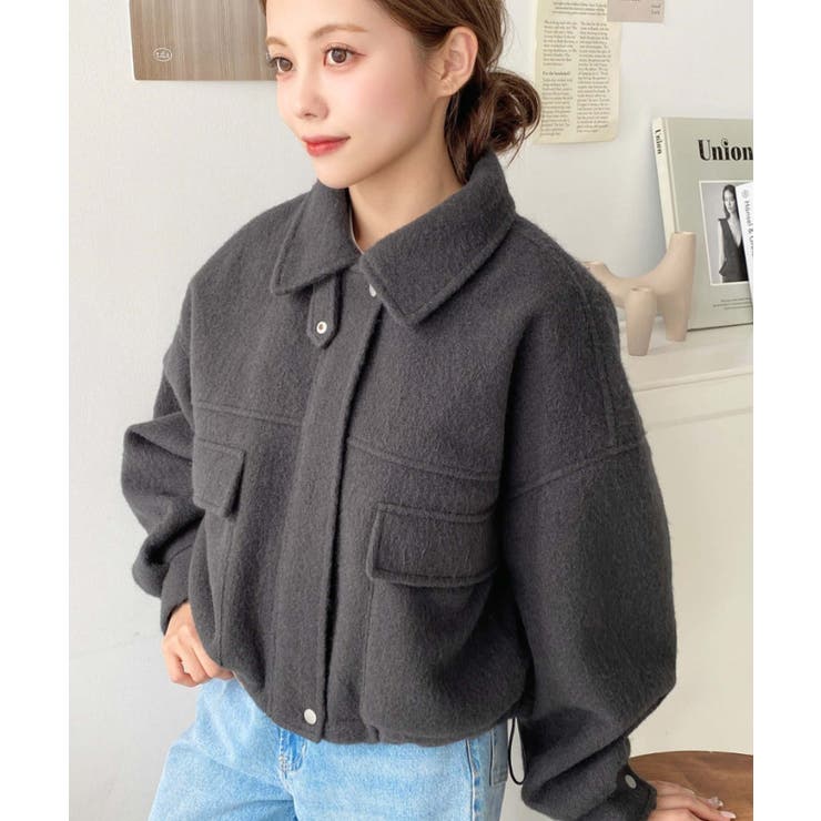 フェイクウールモッサ2WAYアレンジカラーショートブルゾン | moment+ | 詳細画像24 