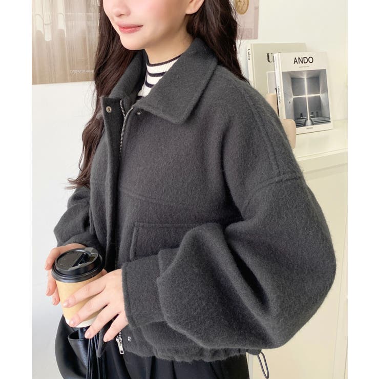 フェイクウールモッサ2WAYアレンジカラーショートブルゾン | moment+ | 詳細画像27 