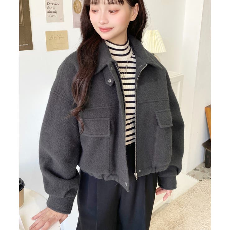 フェイクウールモッサ2WAYアレンジカラーショートブルゾン | moment+ | 詳細画像28 