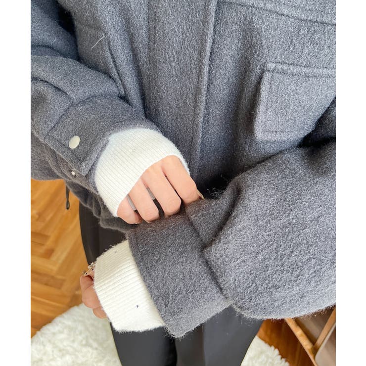 フェイクウールモッサ2WAYアレンジカラーショートブルゾン | moment+ | 詳細画像32 