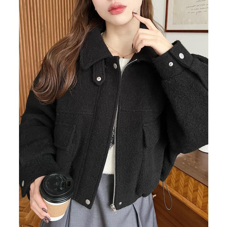 フェイクウールモッサ2WAYアレンジカラーショートブルゾン | moment+ | 詳細画像36 