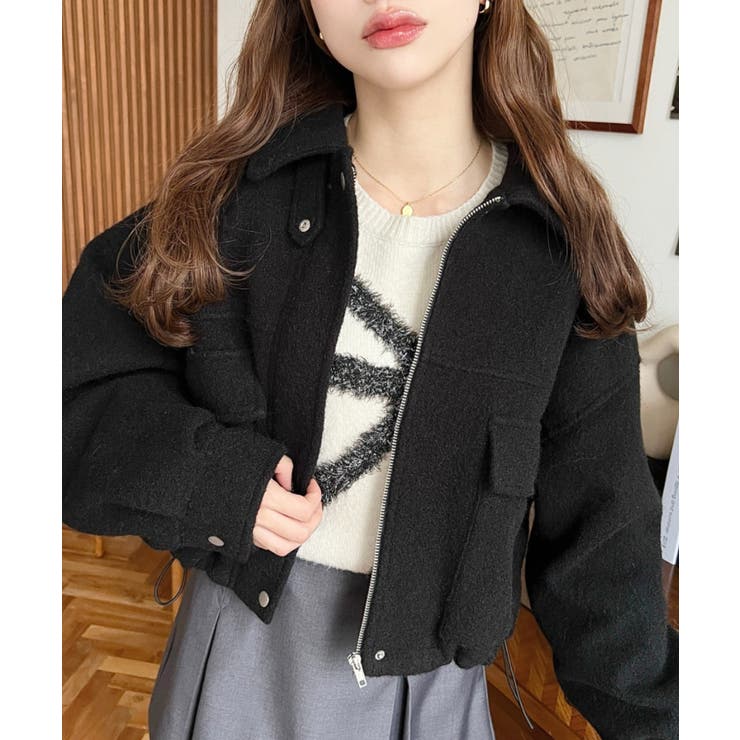 フェイクウールモッサ2WAYアレンジカラーショートブルゾン | moment+ | 詳細画像38 