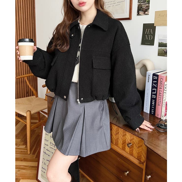 フェイクウールモッサ2WAYアレンジカラーショートブルゾン | moment+ | 詳細画像39 