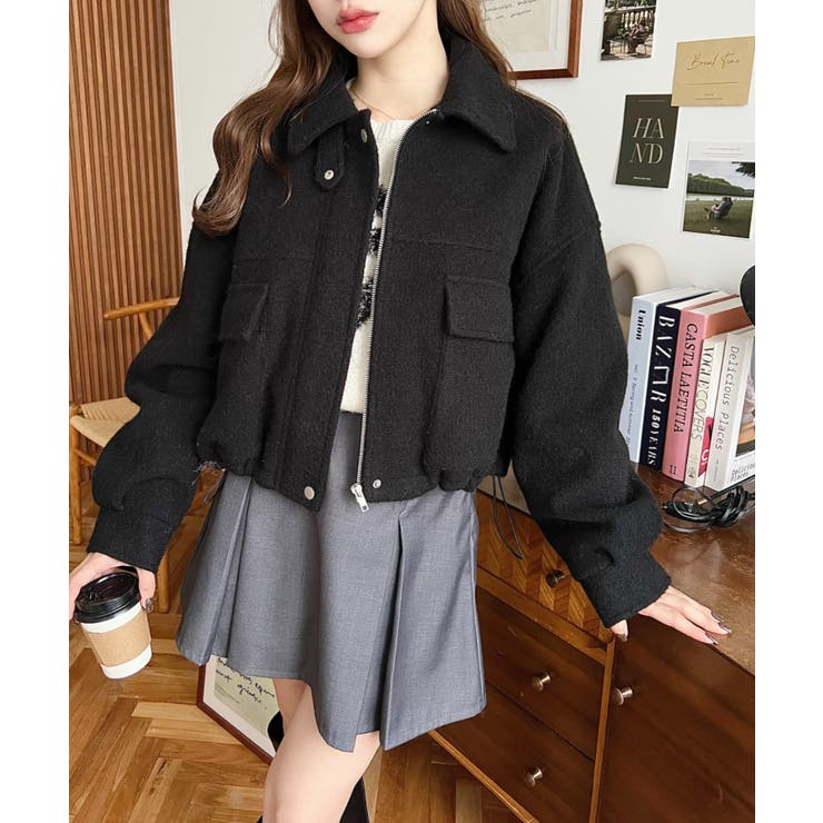 フェイクウールモッサ2WAYアレンジカラーショートブルゾン | moment+ | 詳細画像40 