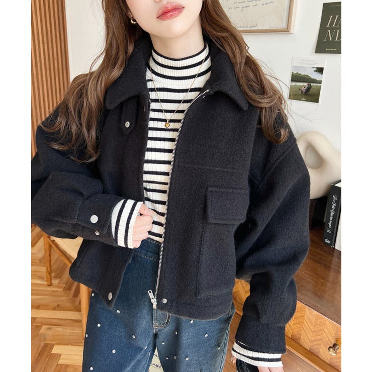 フェイクウールモッサ2WAYアレンジカラーショートブルゾン | moment+ | 詳細画像43 