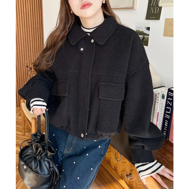 フェイクウールモッサ2WAYアレンジカラーショートブルゾン | moment+ | 詳細画像44 