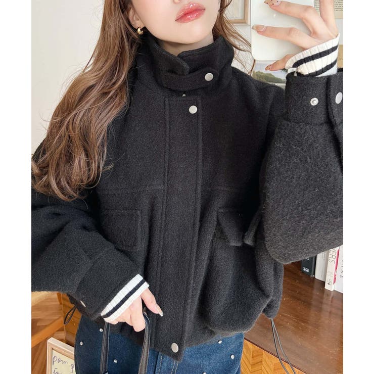 フェイクウールモッサ2WAYアレンジカラーショートブルゾン | moment+ | 詳細画像46 