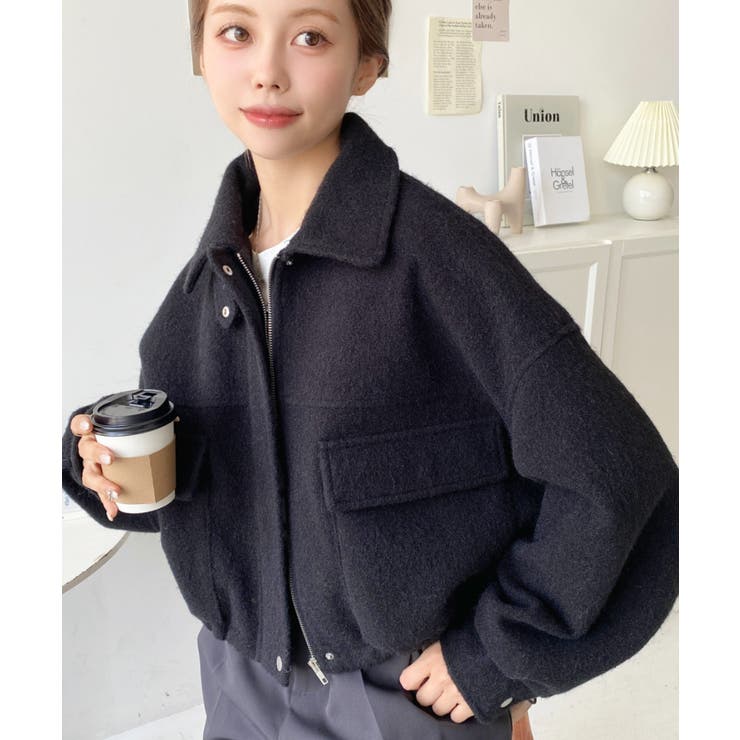 フェイクウールモッサ2WAYアレンジカラーショートブルゾン | moment+ | 詳細画像48 