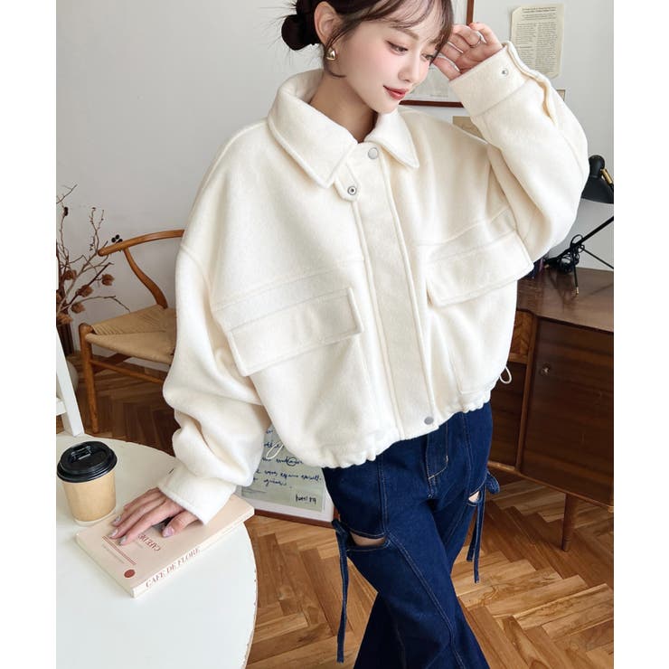 フェイクウールモッサ2WAYアレンジカラーショートブルゾン | moment+ | 詳細画像5 