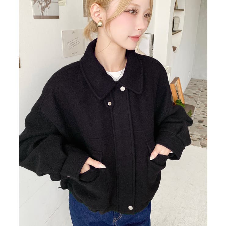 フェイクウールモッサ2WAYアレンジカラーショートブルゾン | moment+ | 詳細画像50 