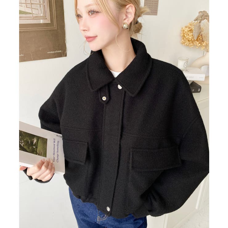 フェイクウールモッサ2WAYアレンジカラーショートブルゾン | moment+ | 詳細画像52 