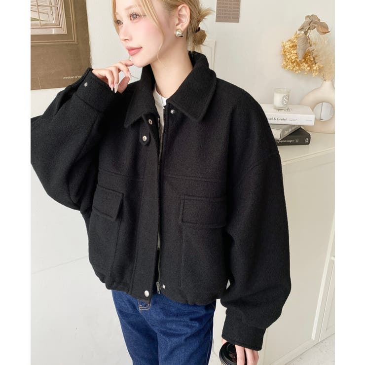 フェイクウールモッサ2WAYアレンジカラーショートブルゾン | moment+ | 詳細画像53 