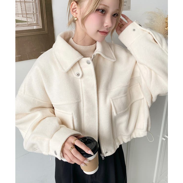 フェイクウールモッサ2WAYアレンジカラーショートブルゾン | moment+ | 詳細画像7 