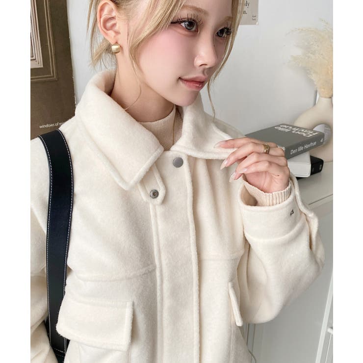 フェイクウールモッサ2WAYアレンジカラーショートブルゾン | moment+ | 詳細画像8 