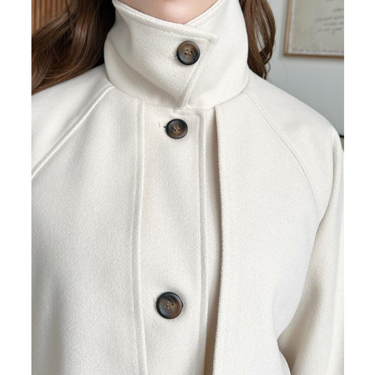 2WAYアレンジカラーミドル丈カラーコートニットメルトン | moment+ | 詳細画像16 