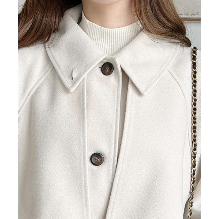 2WAYアレンジカラーミドル丈カラーコートニットメルトン | moment+ | 詳細画像17 