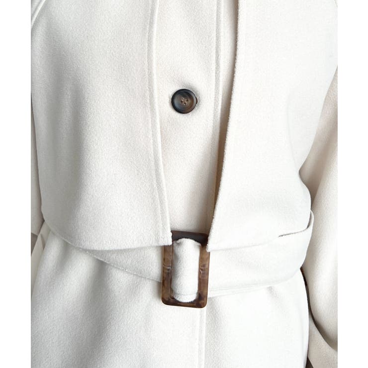 2WAYアレンジカラーミドル丈カラーコートニットメルトン | moment+ | 詳細画像18 