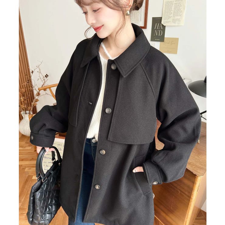 2WAYアレンジカラーミドル丈カラーコートニットメルトン | moment+ | 詳細画像29 