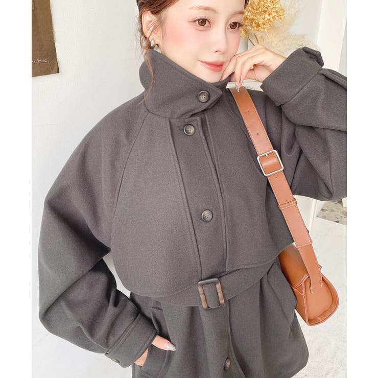 2WAYアレンジカラーミドル丈カラーコートニットメルトン | moment+ | 詳細画像45 