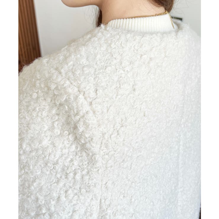 金ボタンノーカラージャケット フェイクリングウール | moment+ | 詳細画像13 