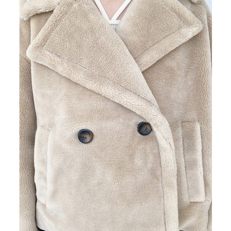 ショート丈テディベアボアPコートジャケット | moment+ | 詳細画像40 