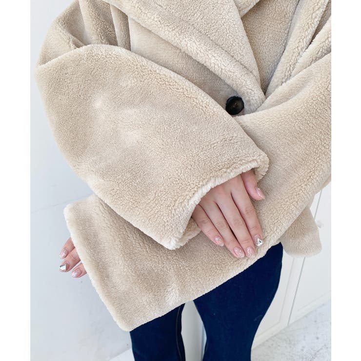 ショート丈テディベアボアPコートジャケット | moment+ | 詳細画像41 