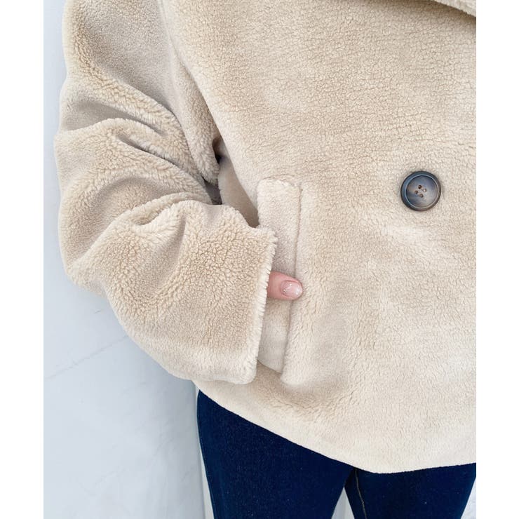 ショート丈テディベアボアPコートジャケット | moment+ | 詳細画像43 