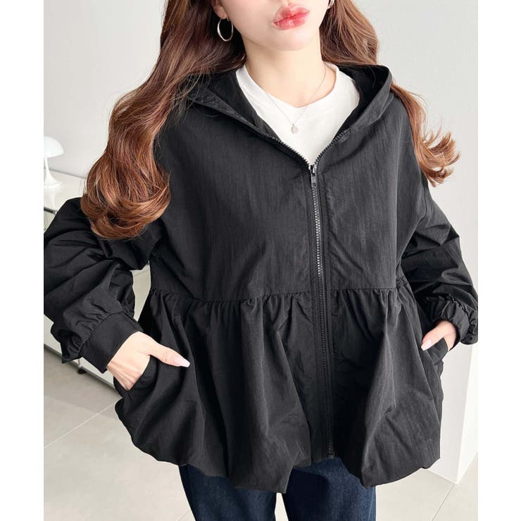 ナイロンワッシャーバルーンペプラムショートマンパー | moment+ | 詳細画像13 