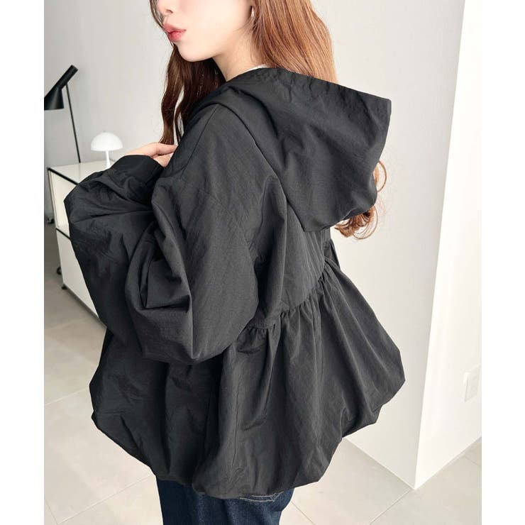 ナイロンワッシャーバルーンペプラムショートマンパー | moment+ | 詳細画像14 