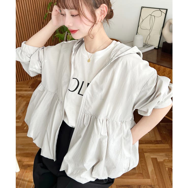 ナイロンワッシャーバルーンペプラムショートマンパー | moment+ | 詳細画像18 