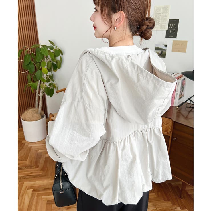 ナイロンワッシャーバルーンペプラムショートマンパー | moment+ | 詳細画像19 