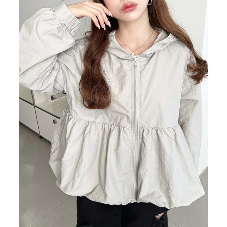 ナイロンワッシャーバルーンペプラムショートマンパー | moment+ | 詳細画像20 