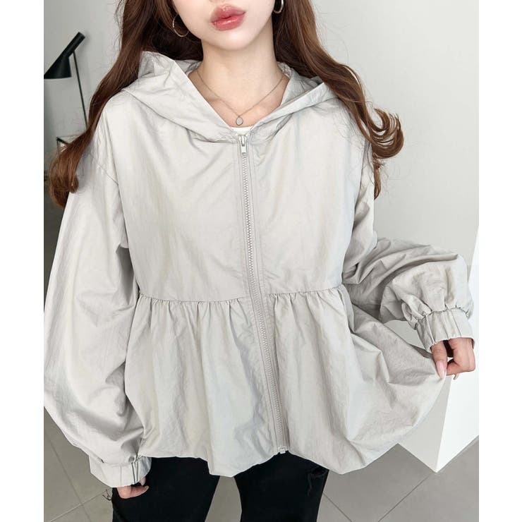 ナイロンワッシャーバルーンペプラムショートマンパー | moment+ | 詳細画像21 