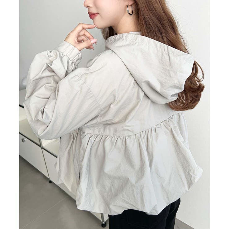 ナイロンワッシャーバルーンペプラムショートマンパー | moment+ | 詳細画像22 