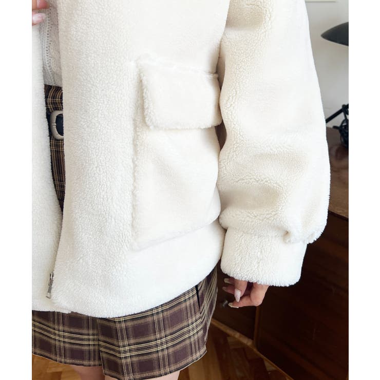 2WAYアレンジカラーテディベアボアブルゾン | moment+ | 詳細画像13 