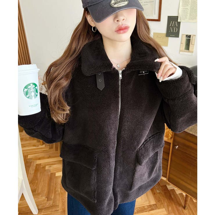 2WAYアレンジカラーテディベアボアブルゾン | moment+ | 詳細画像26 