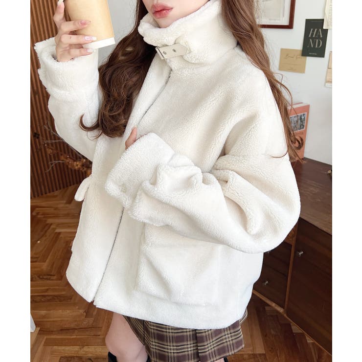 2WAYアレンジカラーテディベアボアブルゾン | moment+ | 詳細画像3 