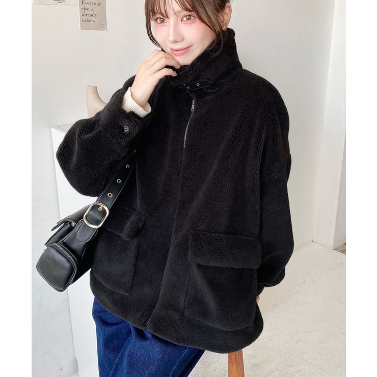 2WAYアレンジカラーテディベアボアブルゾン | moment+ | 詳細画像31 